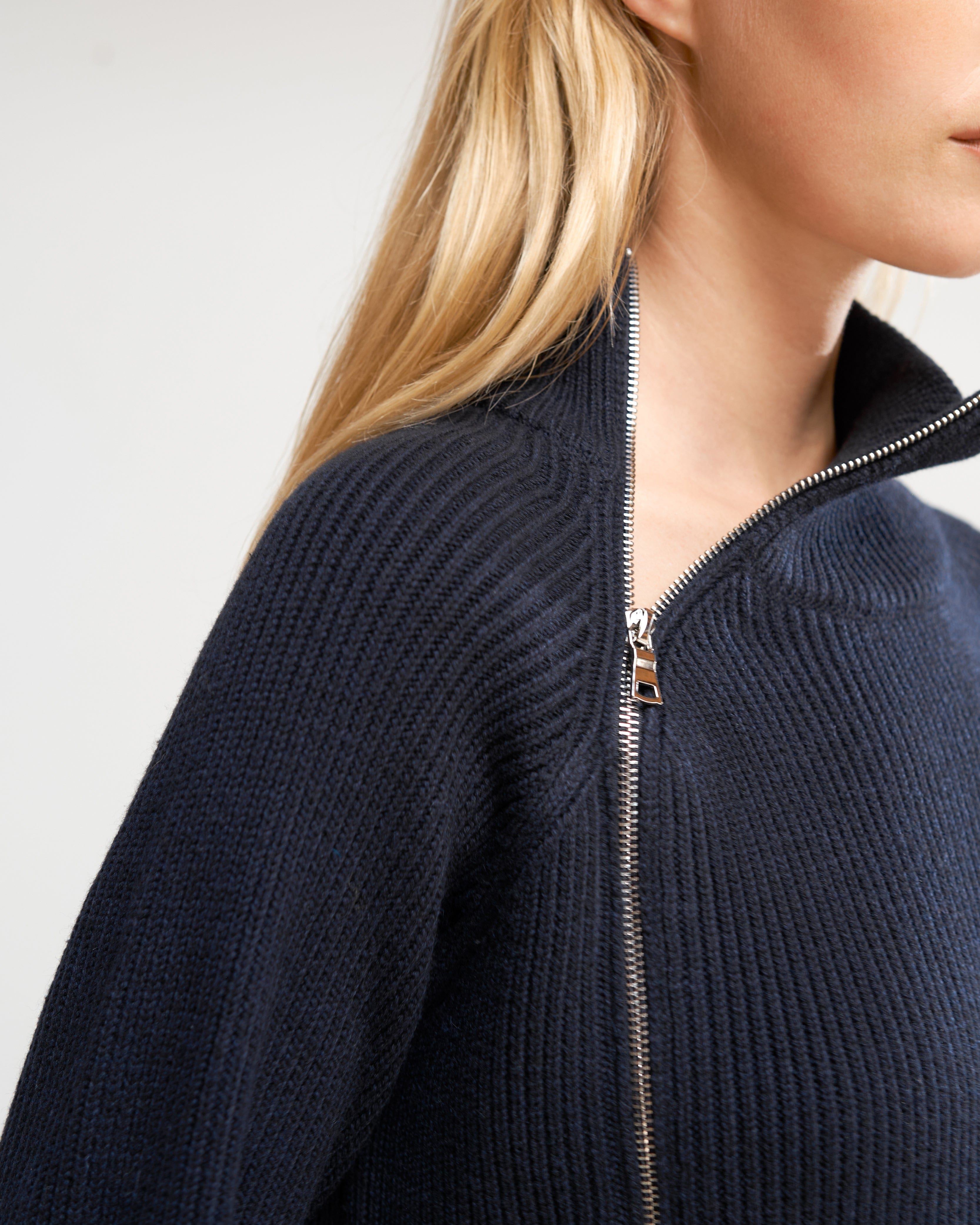Tobin Asymmetric Two-Way Zip Sweater