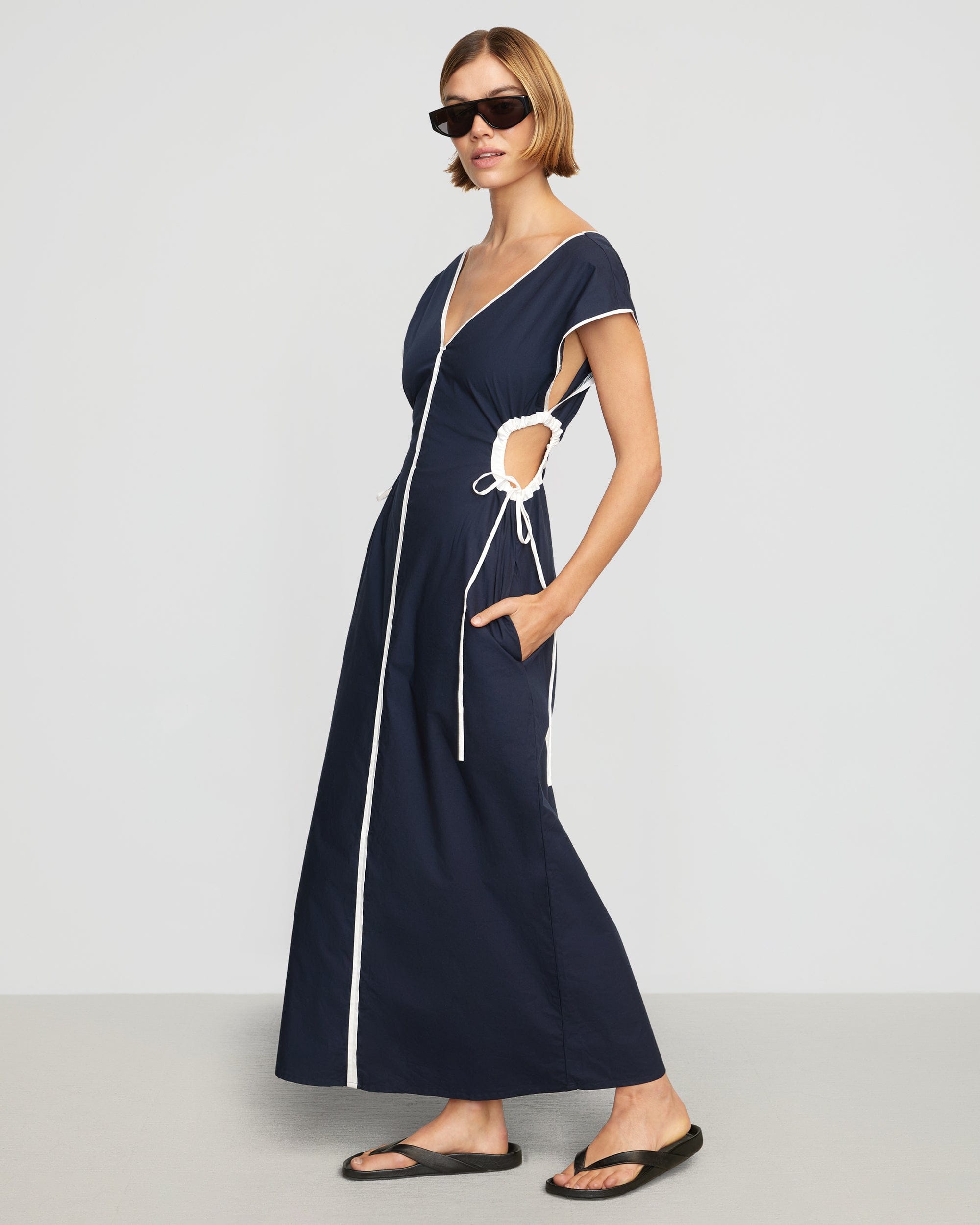 Basimah V-Neck Side Cut-Out Dress