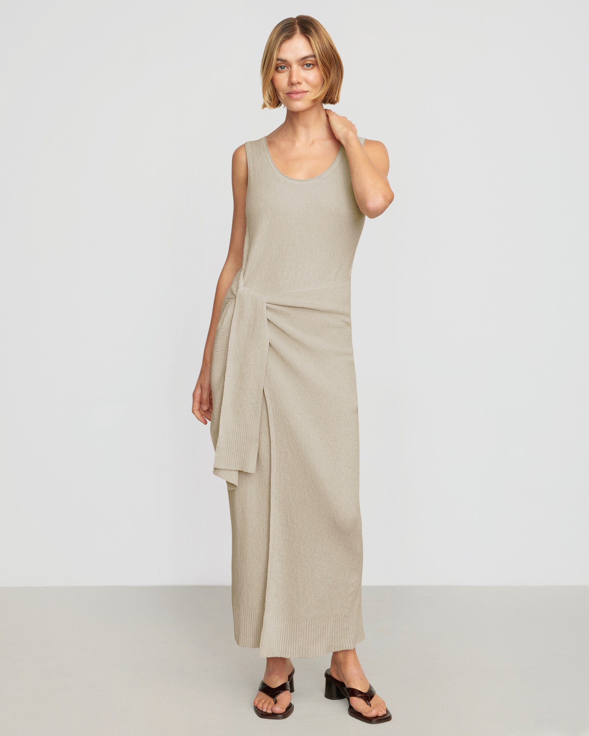 Bianca Linen Cotton Wrap Dress