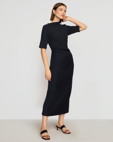 Helena | Evie Ribbed Knit Jersey Dress in Size Small