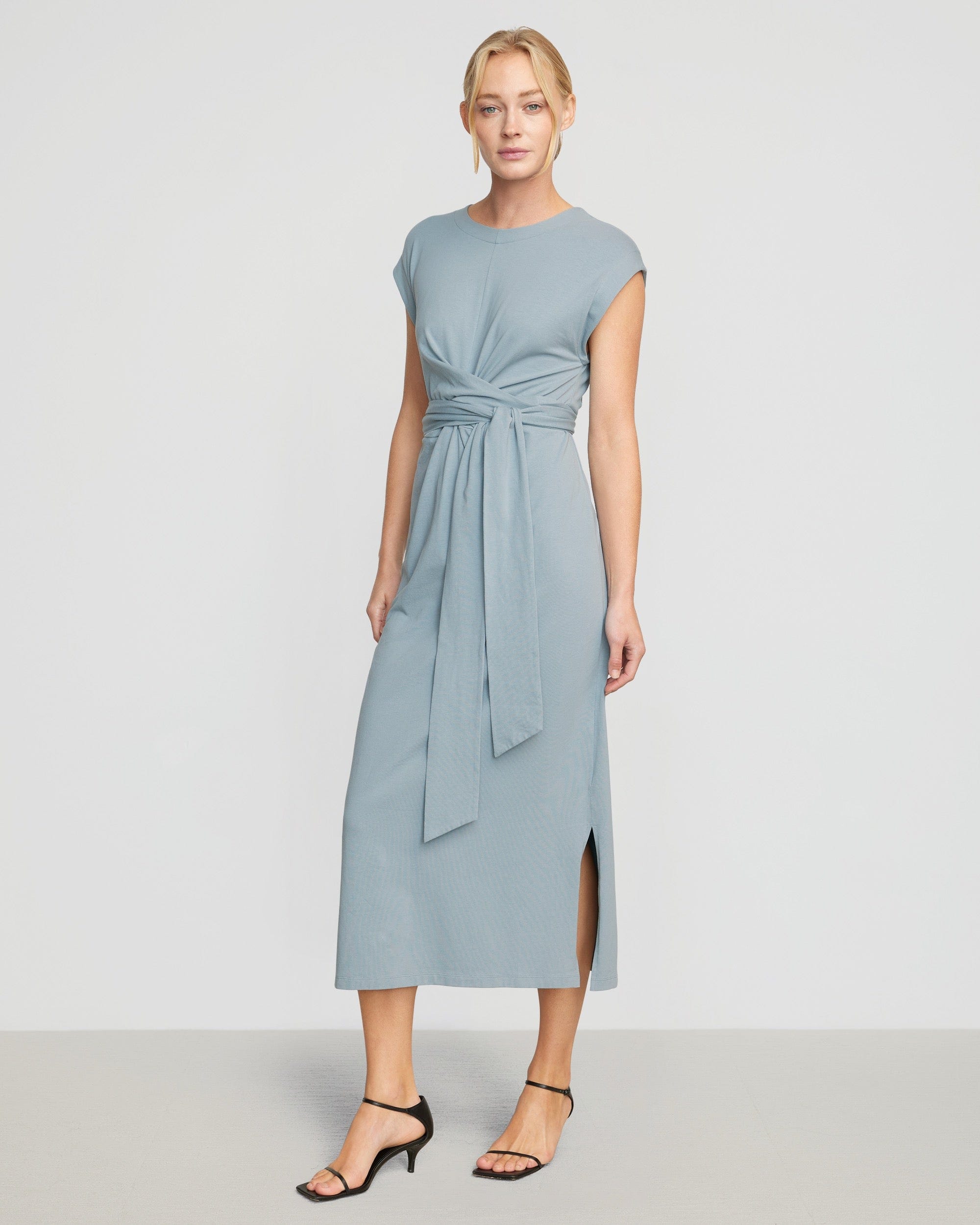 Buy Handwoven Cotton Linen Midi Dress Online on Brown Living | Womens Dress