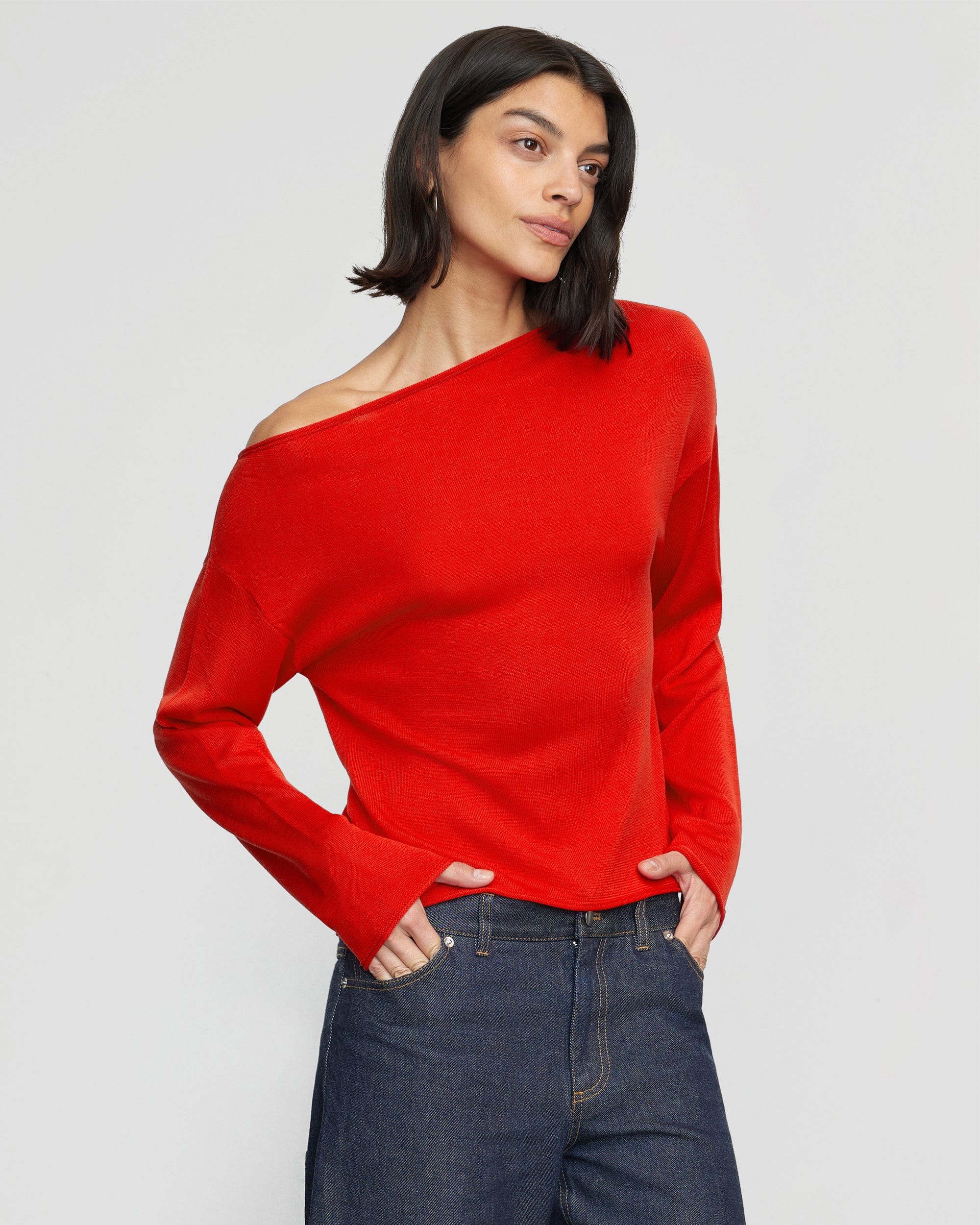 Hachi Tencel Wool Off Shoulder Sweater