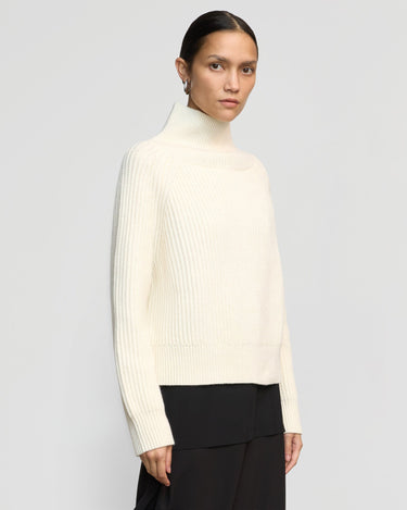 Charlotte | Hadeel Organic Cotton-Wool Mock-Neck Sweater in Size Small