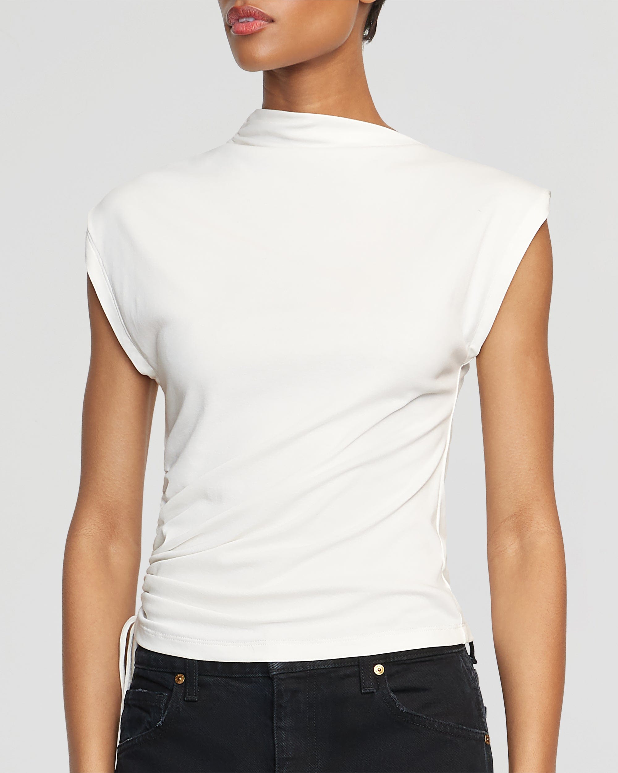 Jocelyn Asymmetric Ruched Side Tee