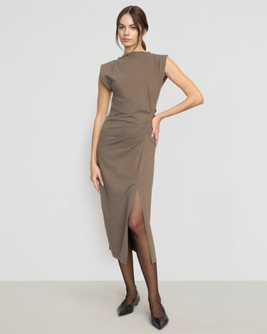 Beate | Khelan Sculpted Ruched-Waist Dress in Size Extra Small