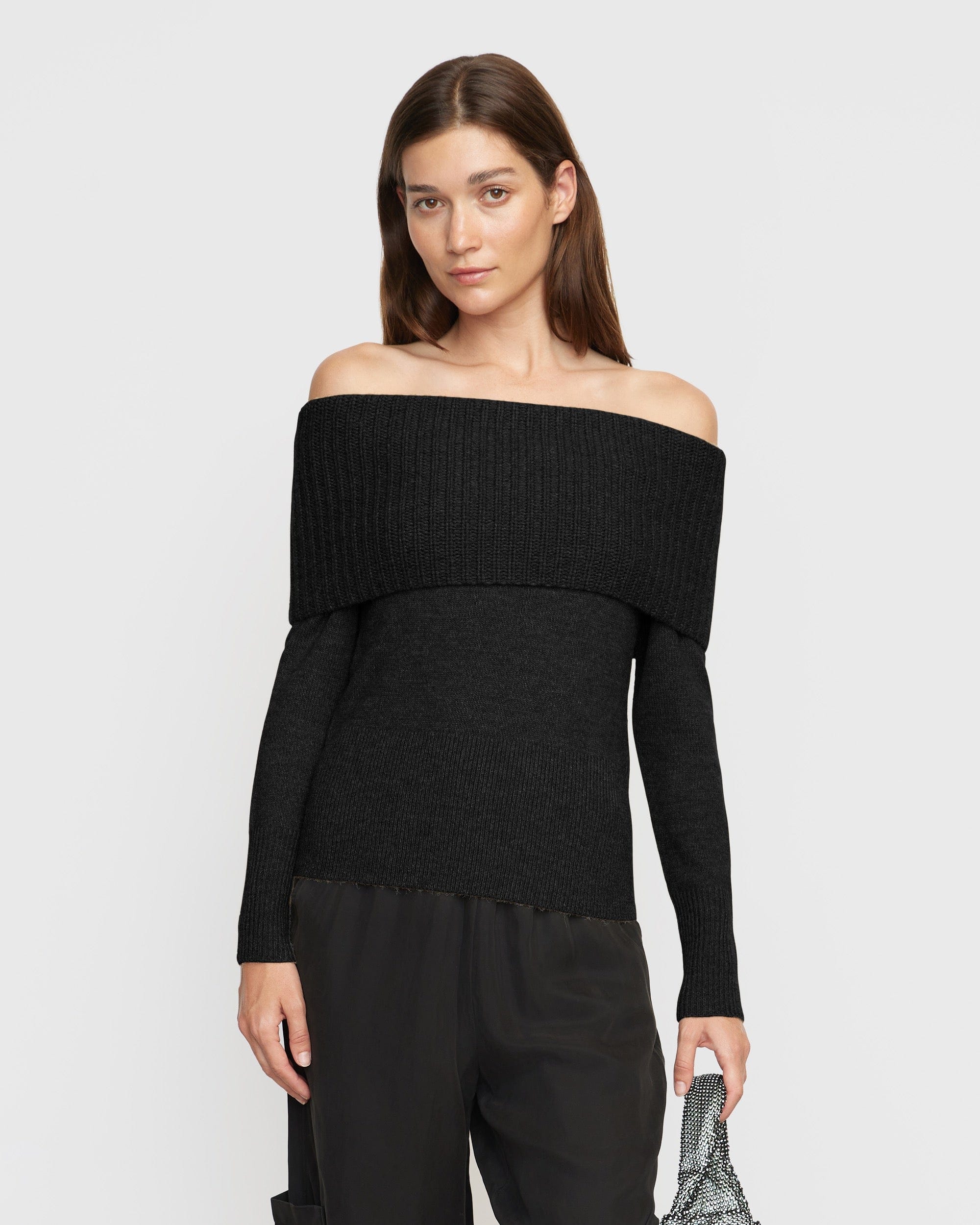 Chelsea28 ribbed off the shoulder 2024 sweater