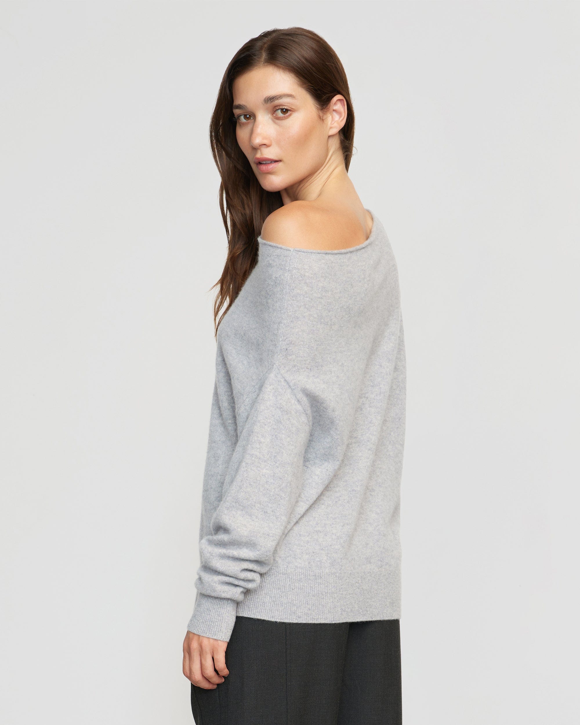 Off shoulder shop grey sweatshirt