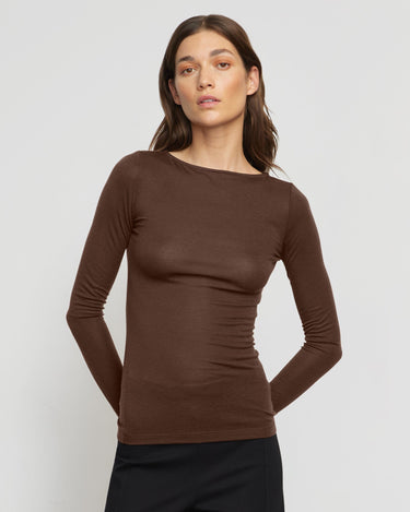 Renée | Lana Tencel-Wool Slit-Neck Tee in Size Small