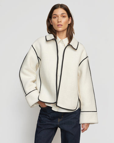 Renée | Madison Contrast-Trim Coat in Size Small