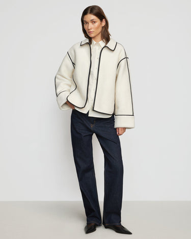 Renée | Madison Contrast-Trim Coat in Size Small