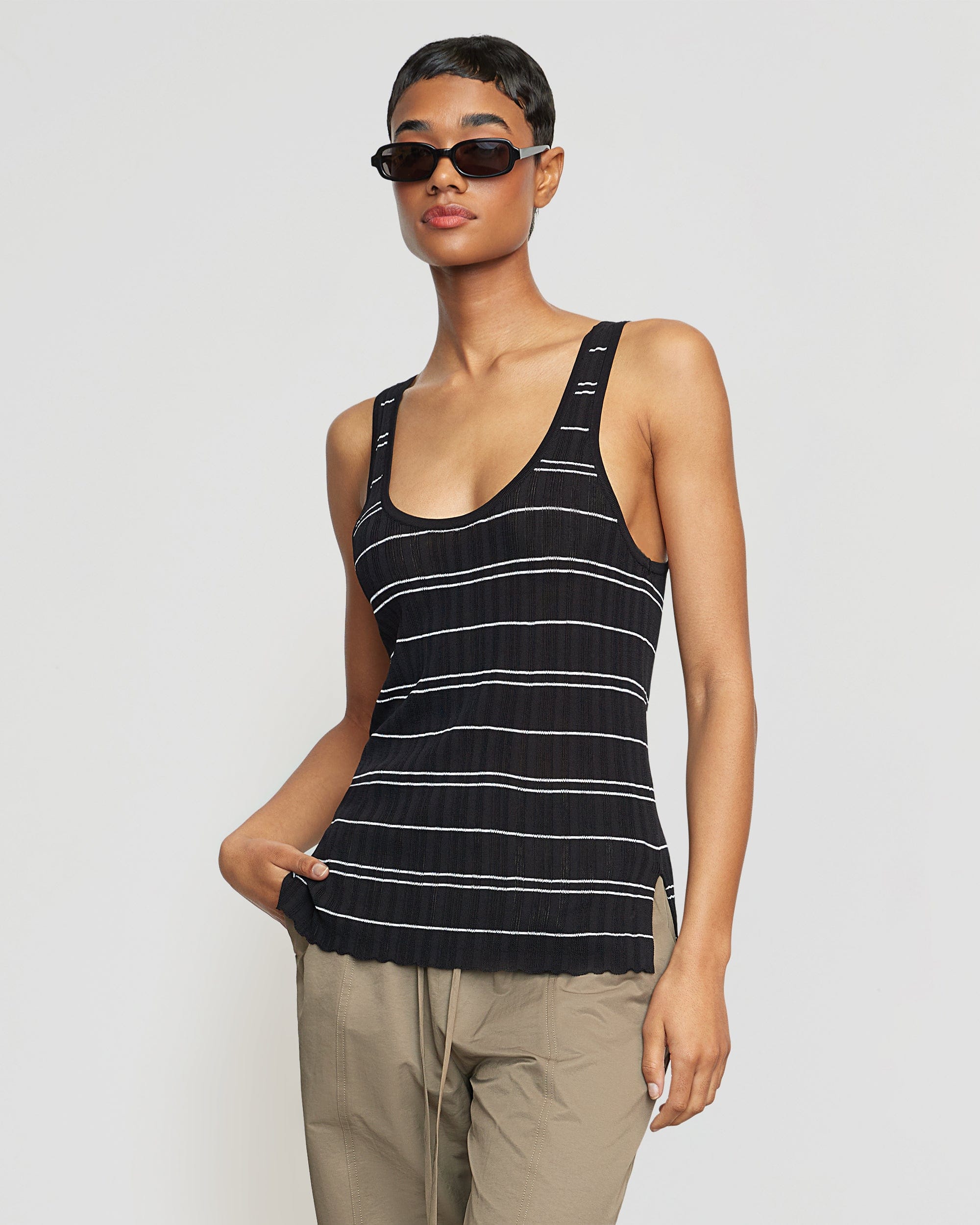 Striped shop sweater tank