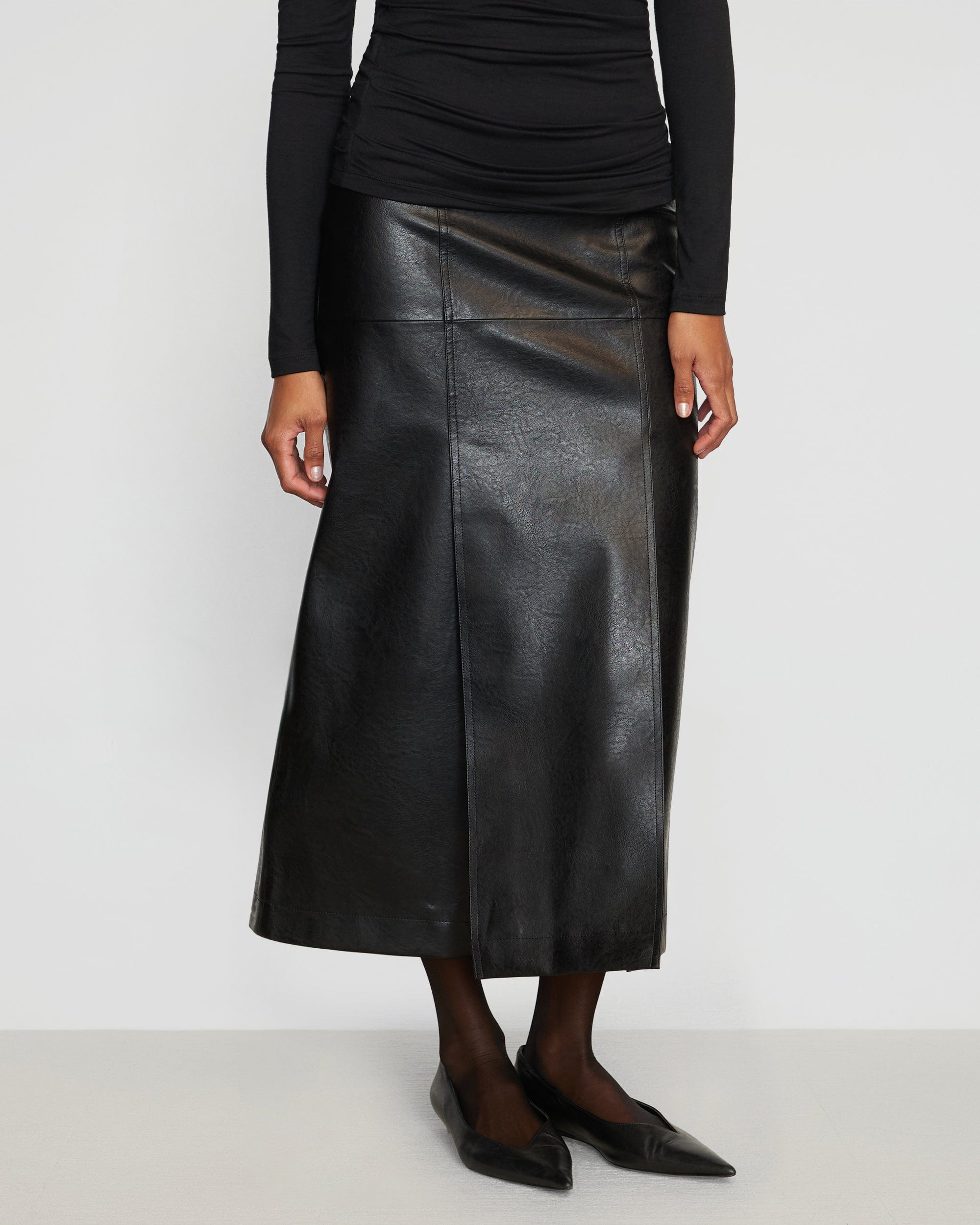 Leather pencil skirt vent best sale