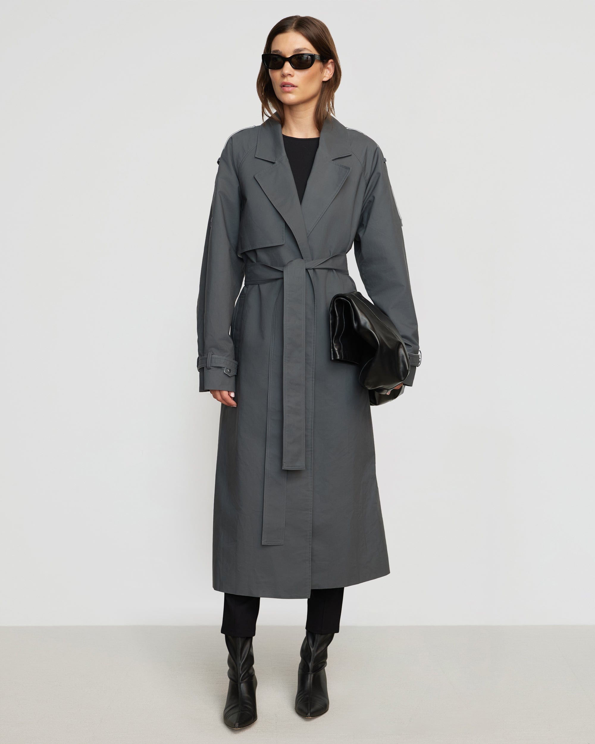 Rhea Contrast Trim Trench Coat