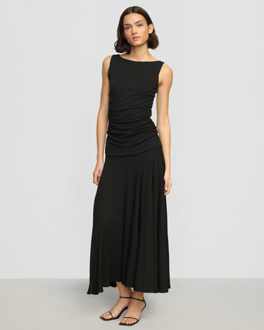 Olivia | Tamsin Ruched Drop-Waist Maxi Dress in Size Small 