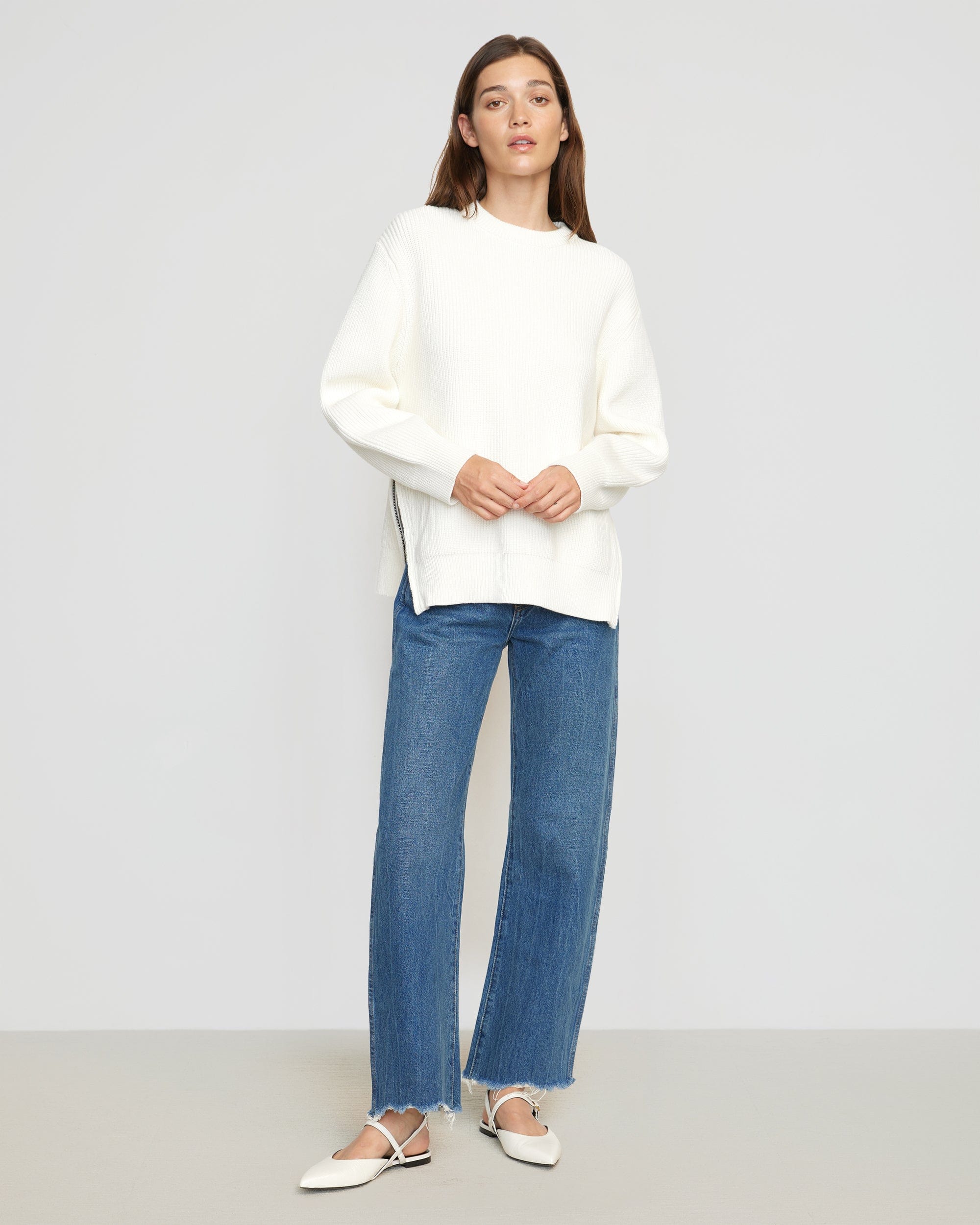 Tate Organic Cotton Side-Zip Sweater