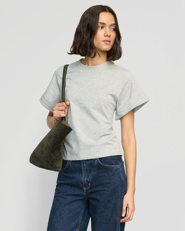 Olivia | Terri Organic Cotton Structured Cuff Tee in Size Small